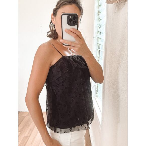 J. Crew Flutter Lace Tank Cami Women's Size XS G8413 - Picture 3 of 9